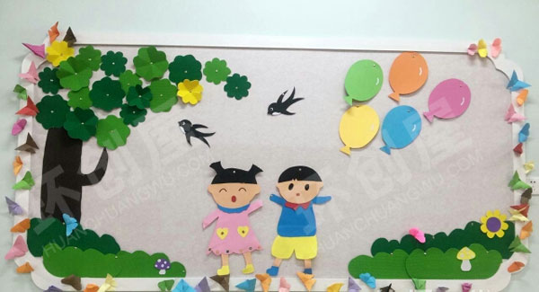 幼儿园主题墙环创春天在哪里呀图片