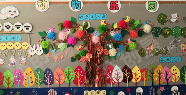 幼儿园主题墙环创动物乐园图片