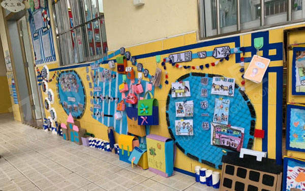 幼儿园主题墙环创我要上小学啦图片