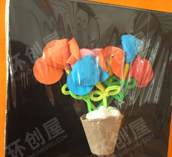 幼儿园创意废物利用棉麻线绳墙面布置图片