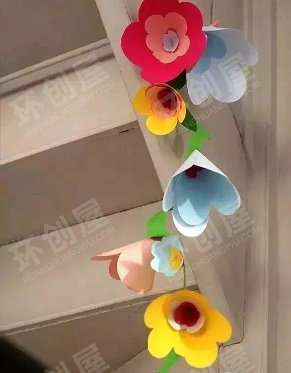 幼儿园自然春天手工吊饰花朵图片