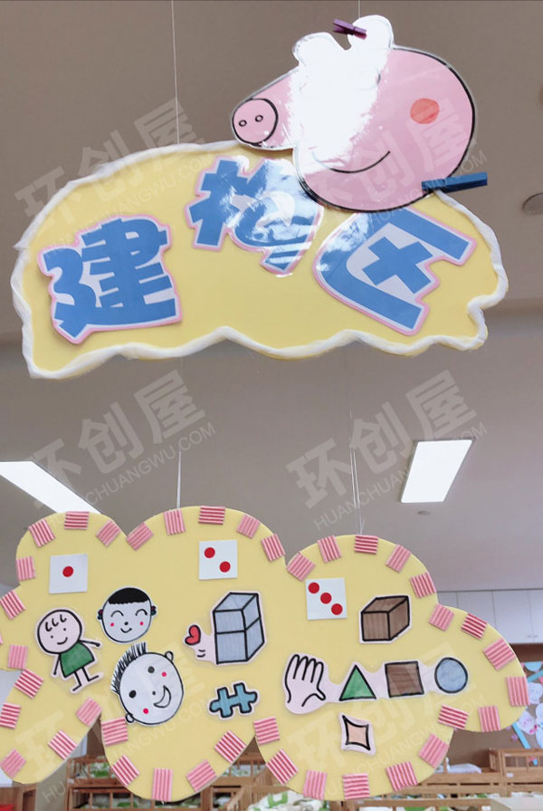 幼儿园小猪佩奇游戏区域牌吊饰图片
