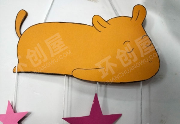 幼儿园手工卡通动物星星月亮挂饰图片
