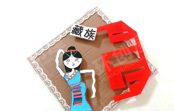 幼儿园手工美术作品墙面民族挂饰图片