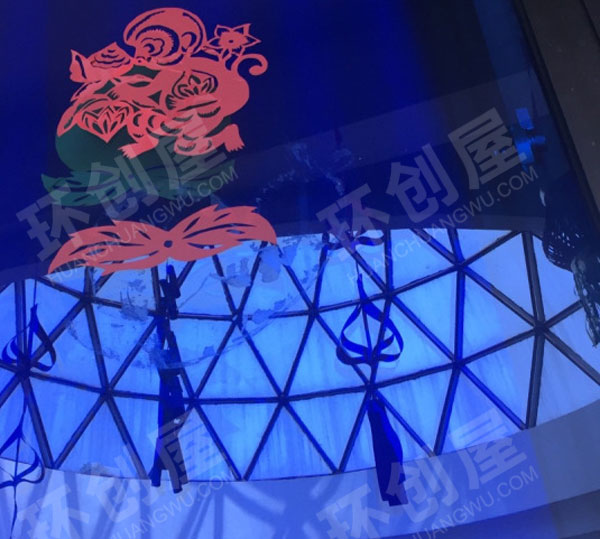幼儿园中国文化主题过新年玻璃门窗装饰图片