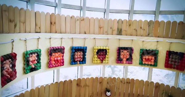 幼儿园走廊楼梯间墙面彩绘各种美术作品图片