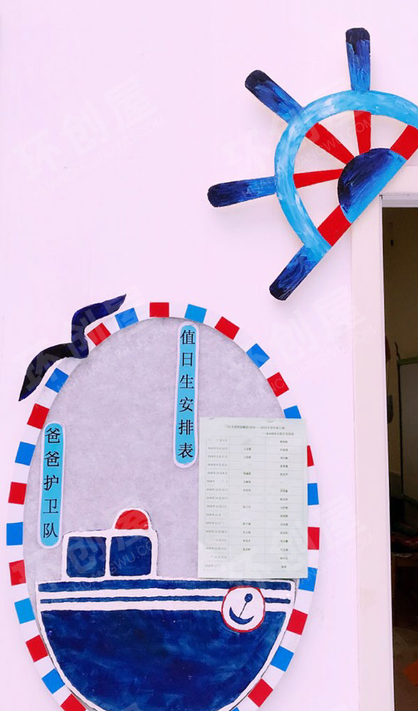 幼儿园地中海风格家园联系栏船来船往图片