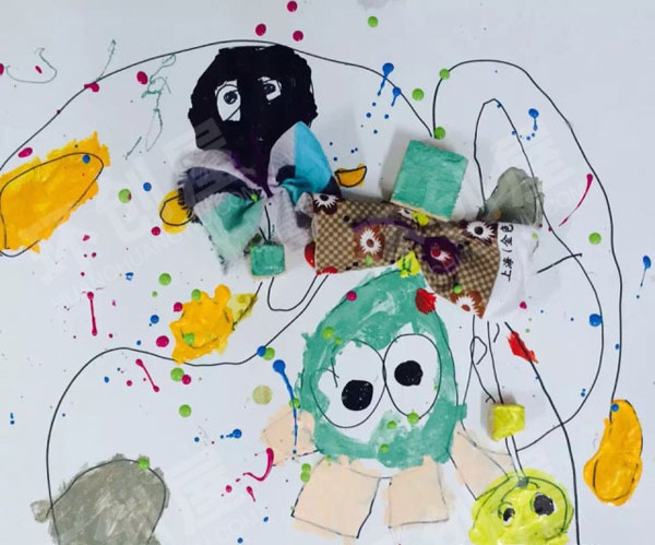 幼儿园疯狂的小人线条画作品展示图片