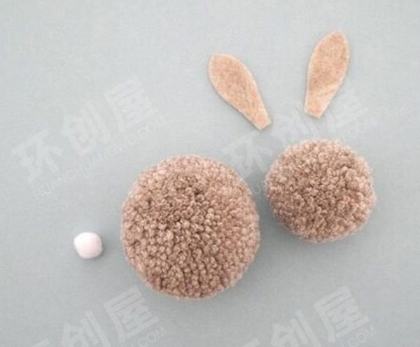 幼儿园毛球小兔作品展示图片