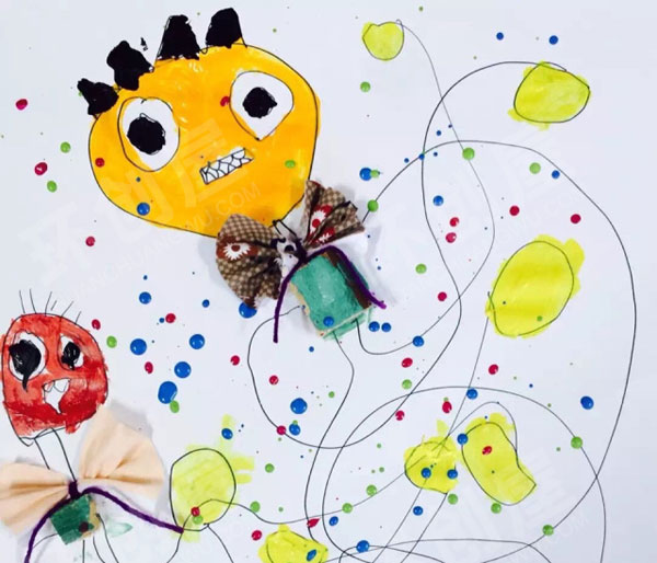 幼儿园疯狂的小人线条画作品展示图片