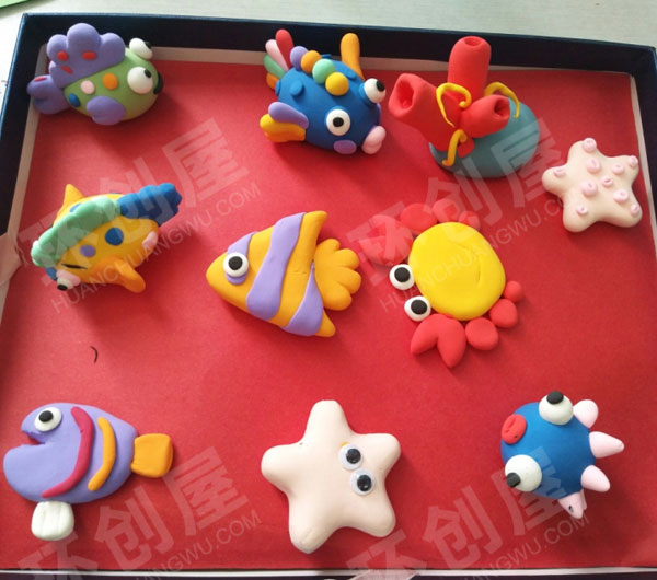 幼儿园纸黏土海底世界作品展示图片