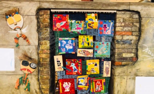 幼儿园美术室里千奇百怪的作品展示图片