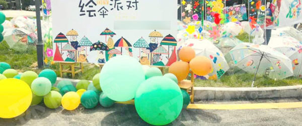 幼儿园户外环创六一绘伞派对图片