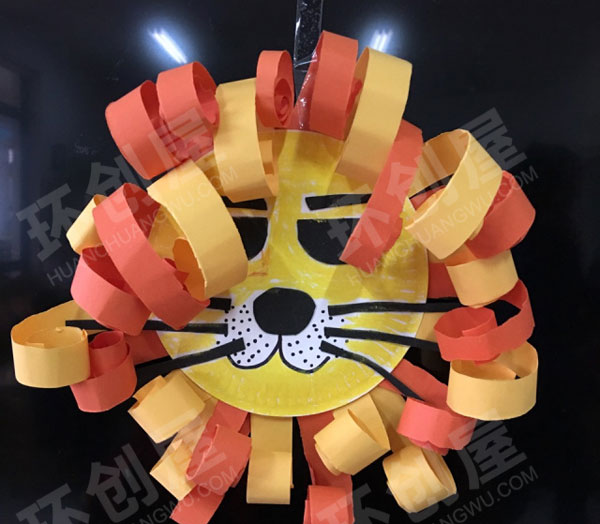 幼儿园美工区折纸动物花花衣狮子头图片