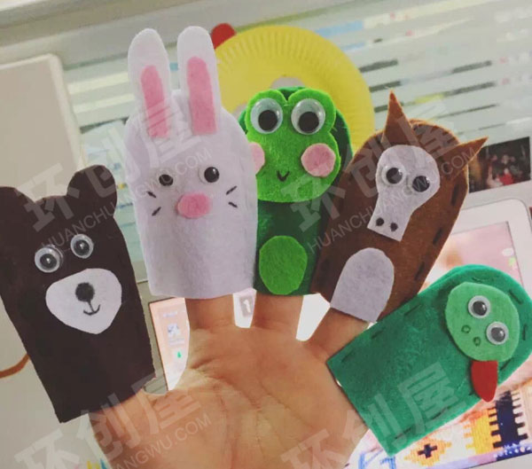 幼儿园角色游戏不织布手偶图片