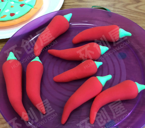 幼儿园火锅角色游戏轻粘土各种菜品图片