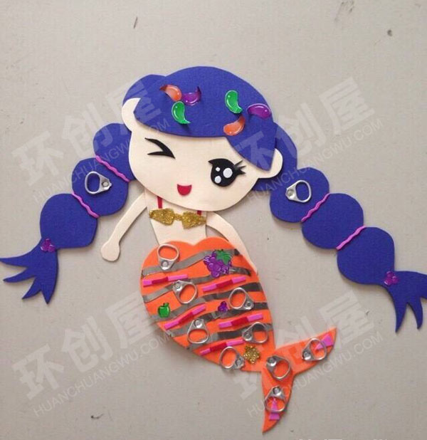 幼儿园手工制作美人鱼墙面布置图片