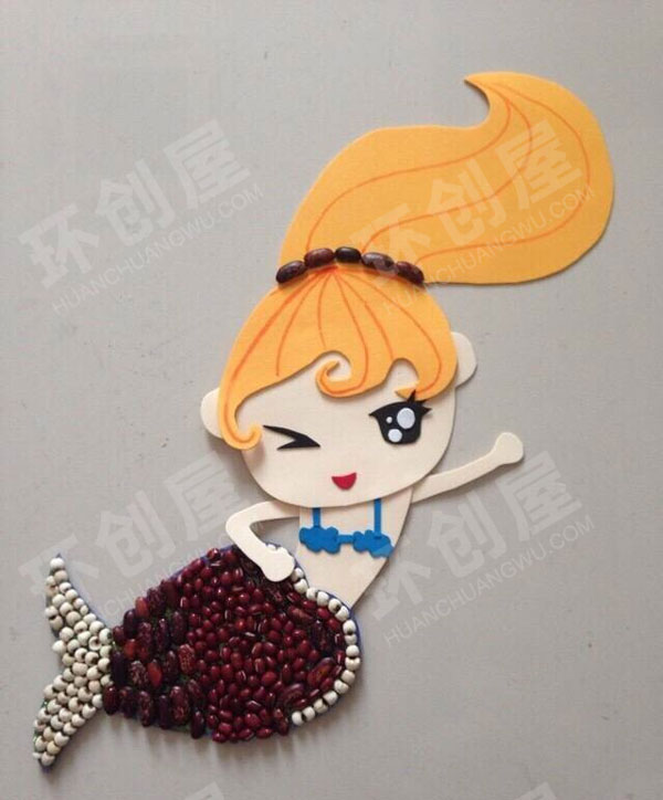 幼儿园手工制作美人鱼墙面布置图片