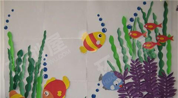 幼儿园简单好看的卡通墙面布置图片