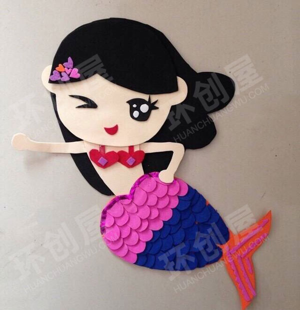 幼儿园手工制作美人鱼墙面布置图片