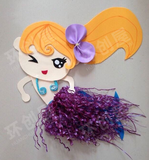 幼儿园手工制作美人鱼墙面布置图片