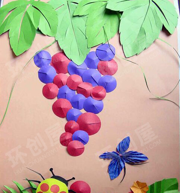 幼儿园各种彩色卡纸大变身墙面卡通图片