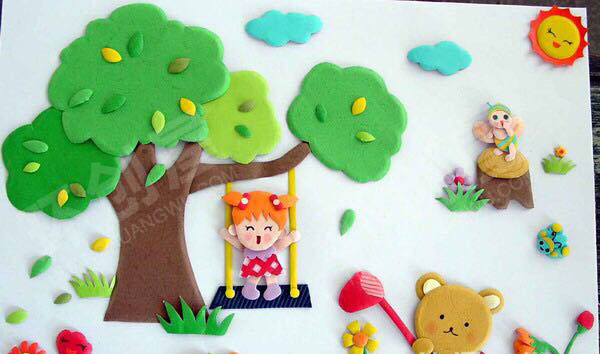 幼儿园各种彩色卡纸大变身墙面卡通图片