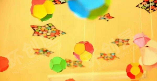 幼儿园彩色卡纸手工制作精美吊饰图片