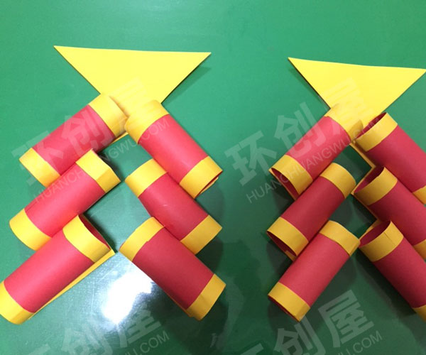 幼儿园环保圣诞元旦鞭炮作品吊饰图片