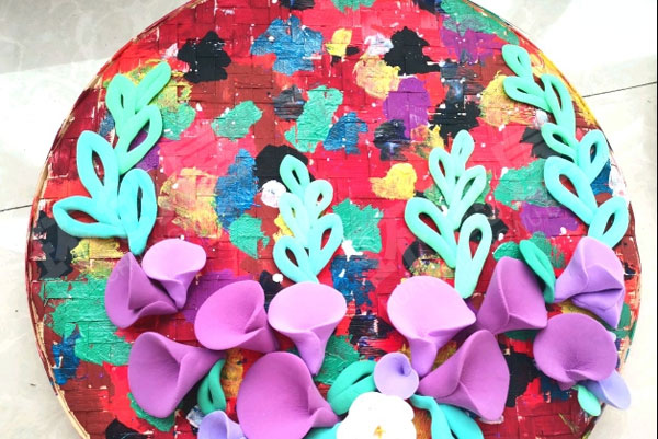 幼儿园轻粘土手工diy圆形装饰挂饰图片