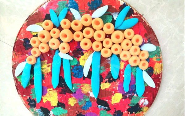 幼儿园轻粘土手工diy圆形装饰挂饰图片