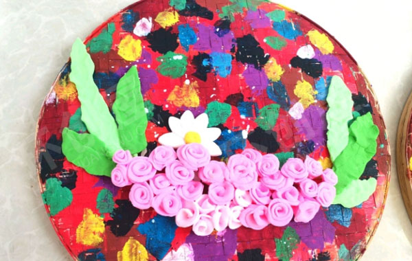 幼儿园轻粘土手工diy圆形装饰挂饰图片