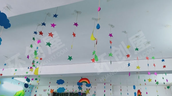 幼儿园星星月亮彩虹云朵吊挂饰图片