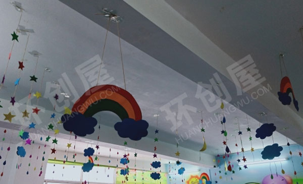 幼儿园星星月亮彩虹云朵吊挂饰图片