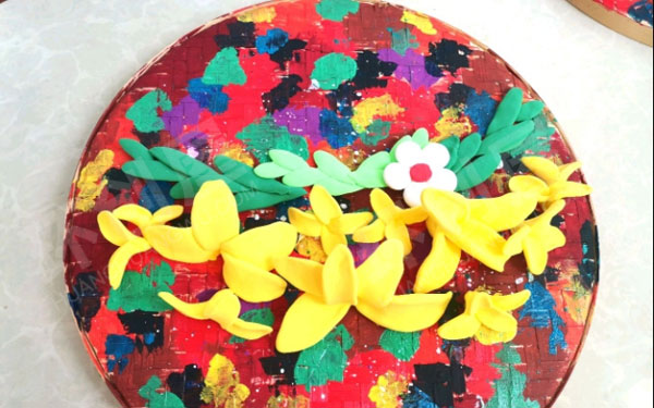 幼儿园轻粘土手工diy圆形装饰挂饰图片