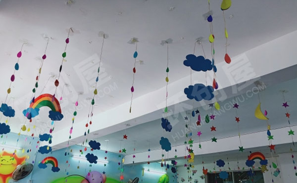 幼儿园星星月亮彩虹云朵吊挂饰图片