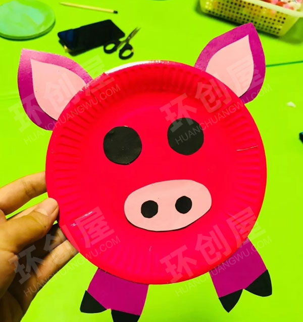 幼儿园废物利用纸盘动物卡通手工窗户贴图片