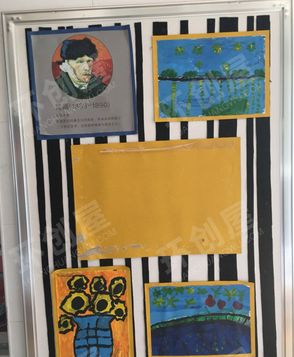 幼儿园美术室门窗绘画大师介绍画图片