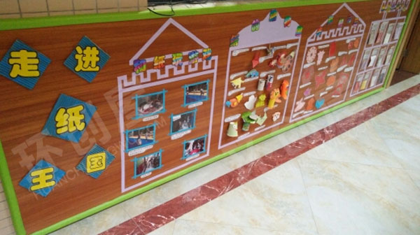 幼儿园走进纸王国走廊墙面图片