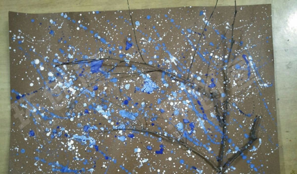 幼儿园森系装饰水彩喷画作品展示图片