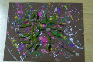 幼儿园森系装饰水彩喷画作品展示图片8张