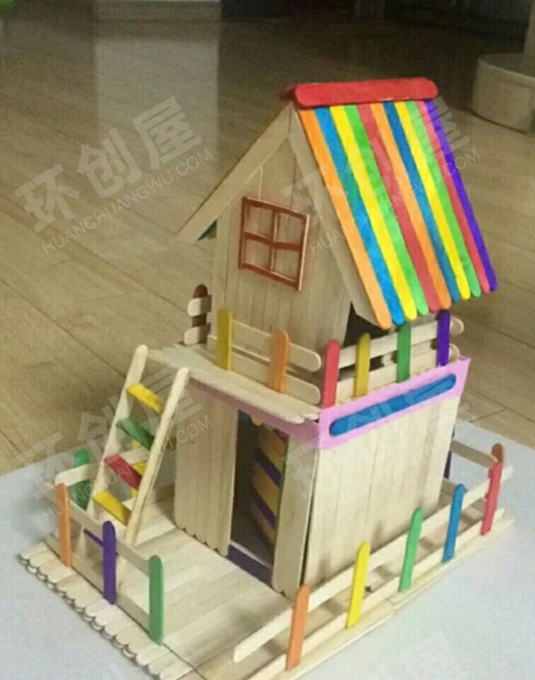 幼儿园废物利用雪糕棒组成的作品展示图片
