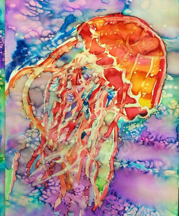 幼儿园水彩创意水母作品展示图片