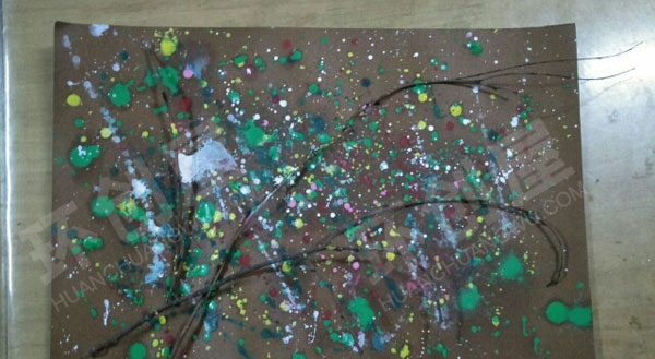 幼儿园森系装饰水彩喷画作品展示图片