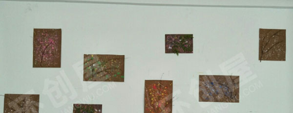 幼儿园森系装饰水彩喷画作品展示图片