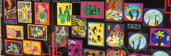 幼儿园户外新年各种主题画展图片
