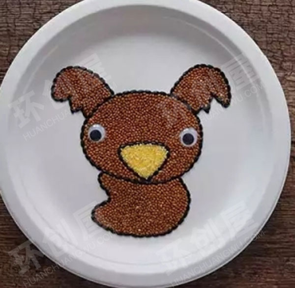 幼儿园美工区五谷杂粮种子豆子粘贴画图片