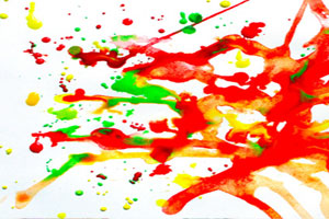 幼儿园美工区水粉创意画作滴滴答答图片5张