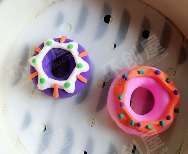 幼儿园角色游戏粘土不织布点心屋图片