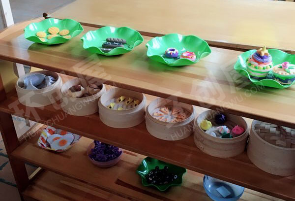 幼儿园角色游戏粘土不织布点心屋图片